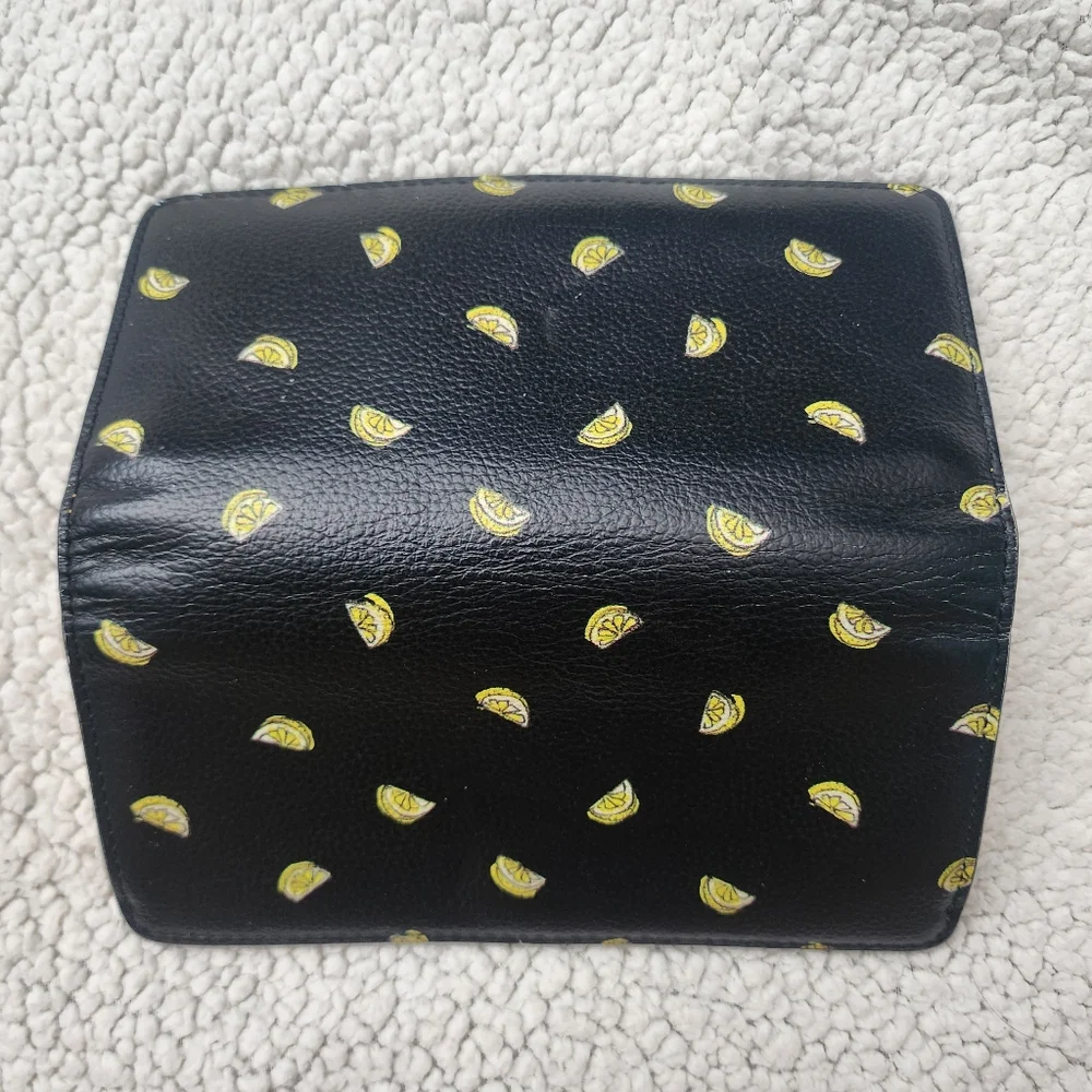 Marc By Marc Jacobs Black Lemon Print Snap Wallet